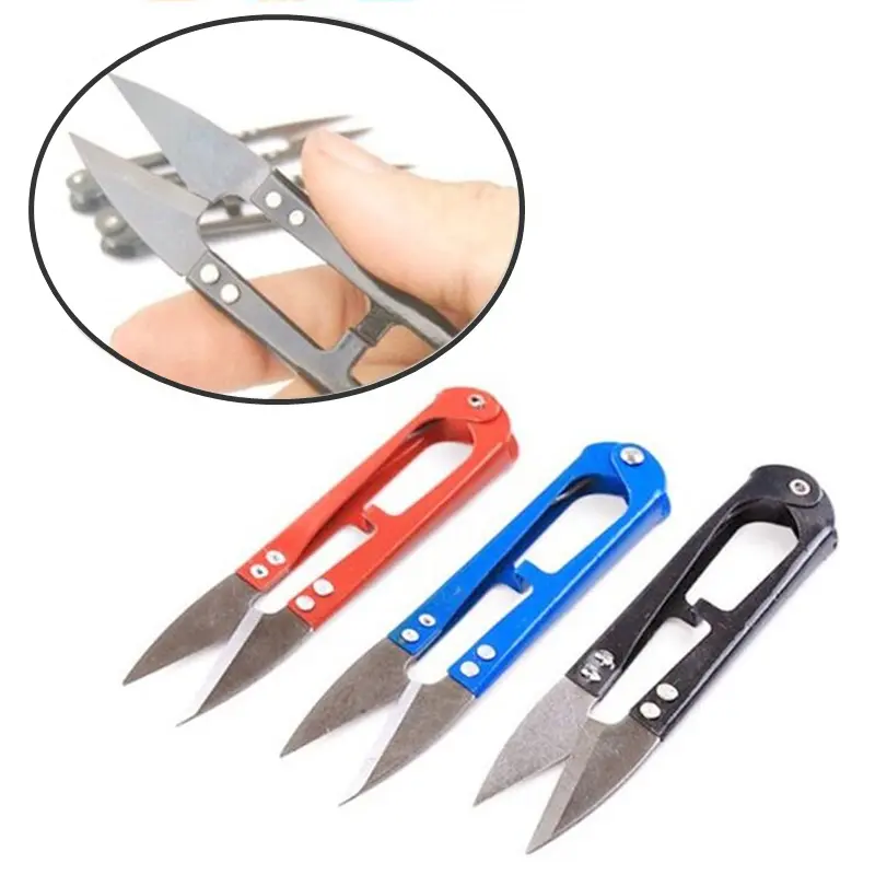 1Pcs U Shape Fishing Scissors Mini Fish Scissors Embroidery Application Scissors Fishing Line Cutter Tools Fishing Accessories