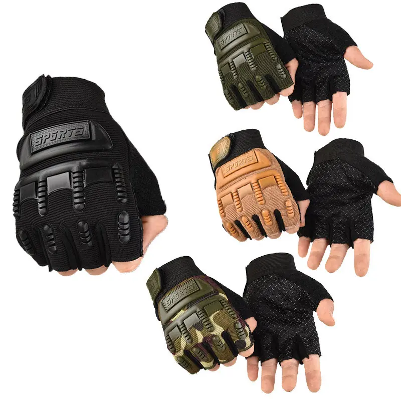 Children's Cycling Tactical Gloves Kids Exercise Half-Finger Protective Gloves Boys Girl Bicycle Camping Anti-slip Sports Gloves