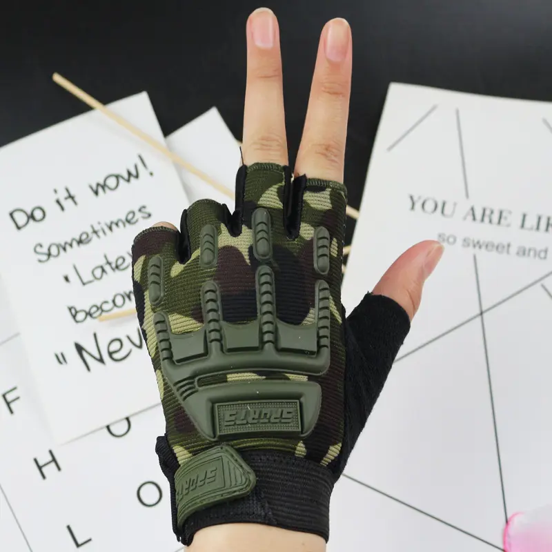 Children's Cycling Tactical Gloves Kids Exercise Half-Finger Protective Gloves Boys Girl Bicycle Camping Anti-slip Sports Gloves