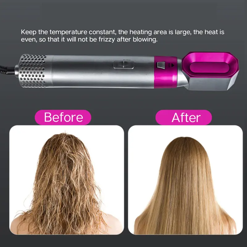 Five In One Hot Air Comb, Automatic Curling Iron, Dual Purpose Hair Styling Comb, European Standard Hair Dryer