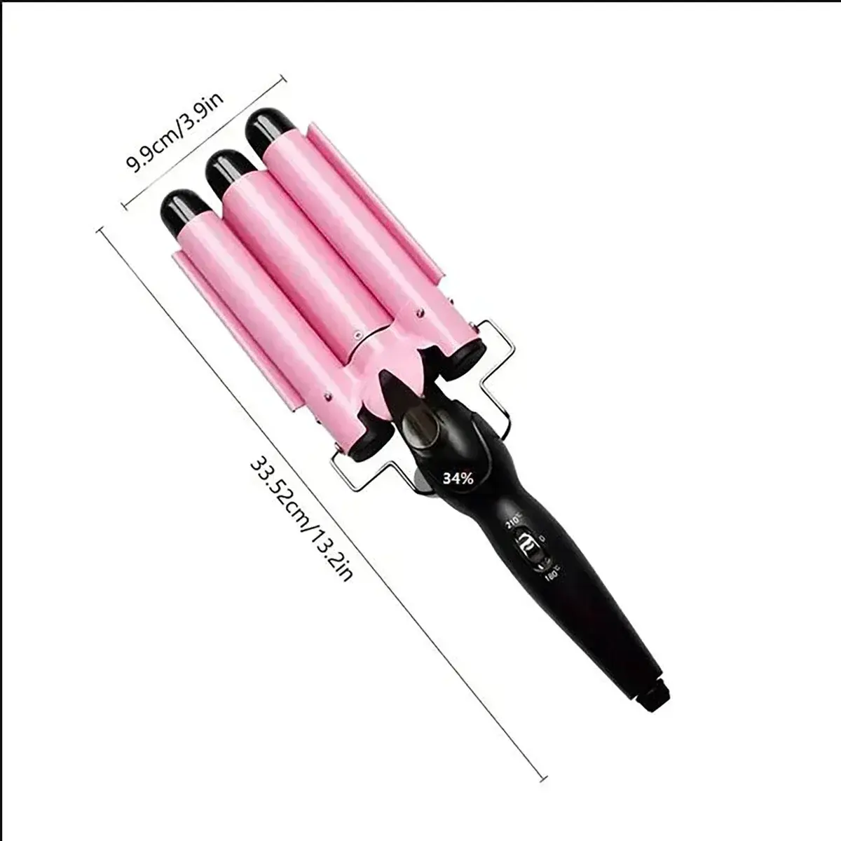 3-Barrel HairCurlerwithAdjustable25mm Waves,FastHeatingforLongorShort Hair, BeachWave Maker IntuitiveHairTool AdjustableCurlerr