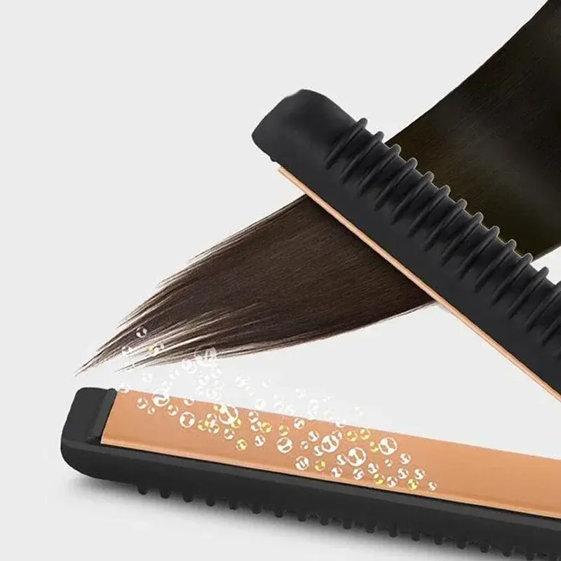 2-in-1 Mini Hair Straightener Curling Iron Professional Ceramic Short Flat Iron for Women & Men Beard Straightener