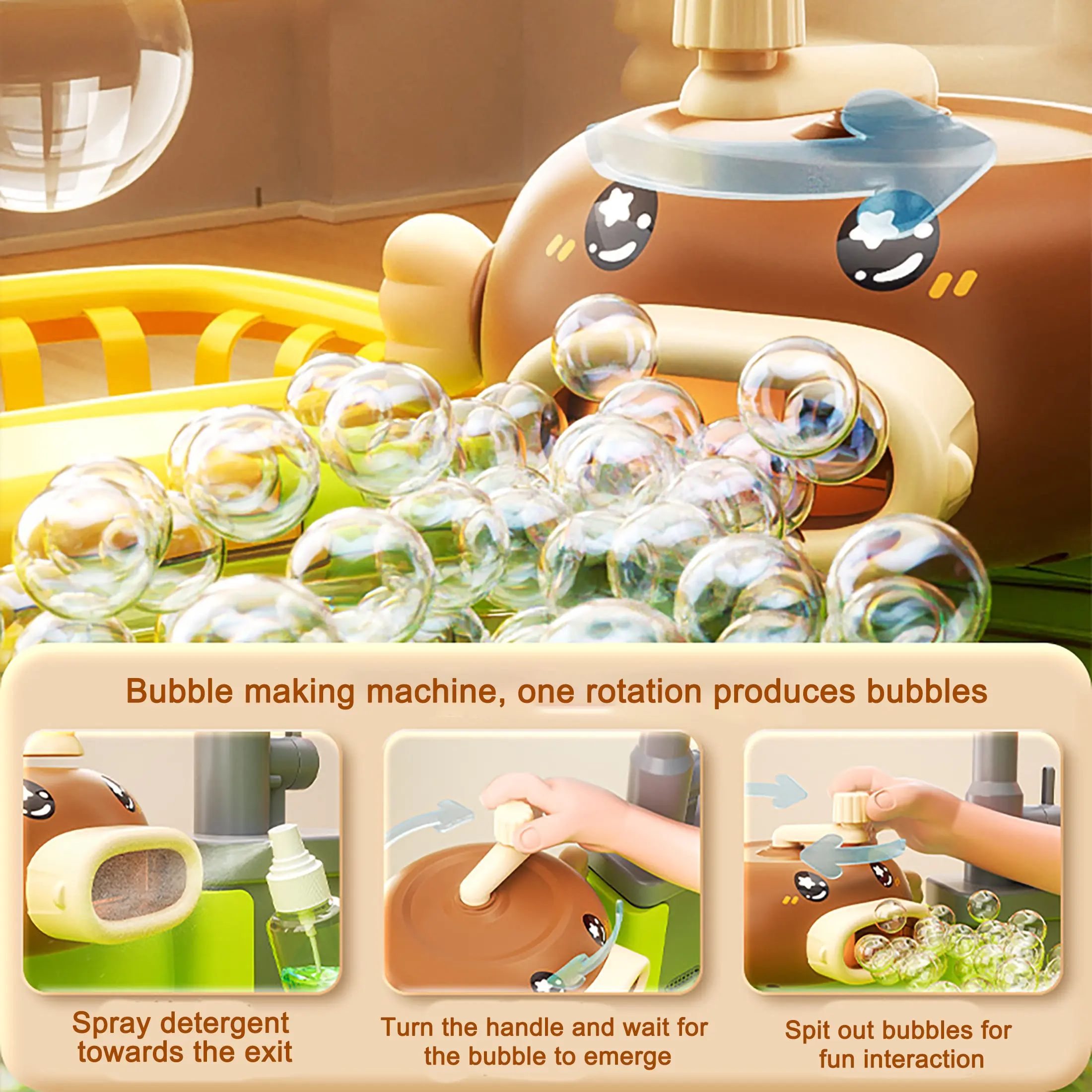 Children's Fishing Toys That Can Spit Bubbles, Kitchen Sink Toy Set, Gift for Kidsren