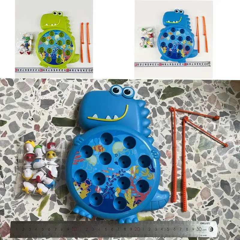 Dinosaur Simple Magnetic Fishing Toys Play Rod Game Toys Child Baby Montessori with Rod Kids Educational Rotating Gift Boy Girls