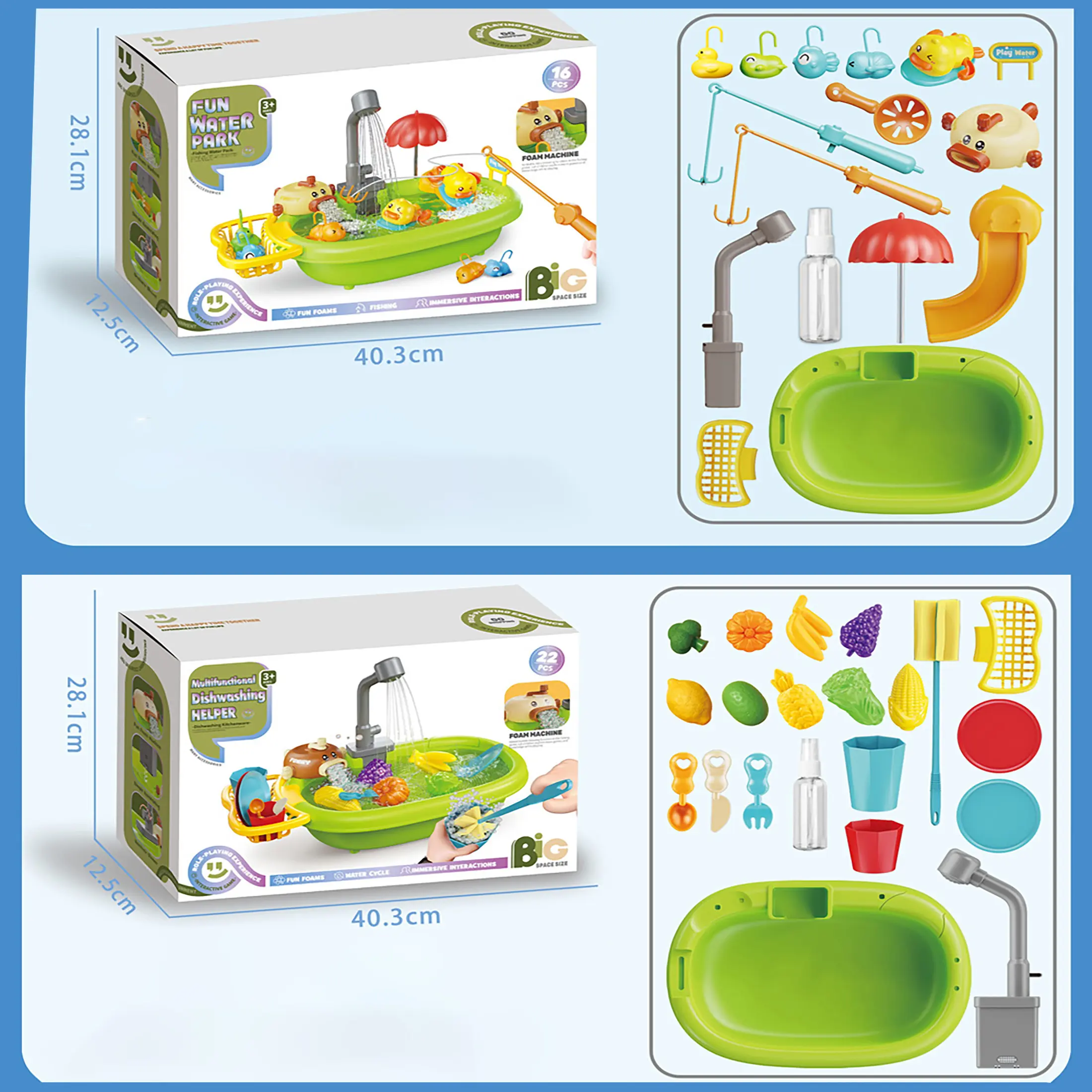 Children's Fishing Toys That Can Spit Bubbles, Kitchen Sink Toy Set, Gift for Kidsren