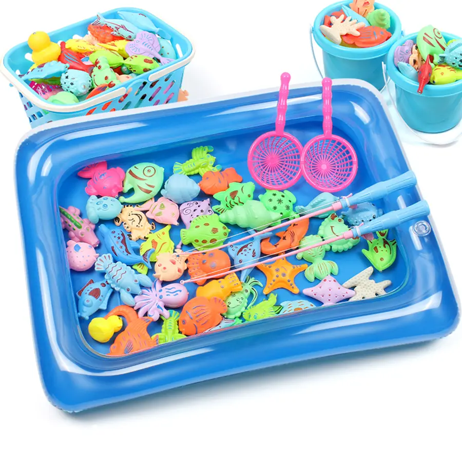 Magnetic Fishing Set-14/16/40pcs set Inflatable Pool, Party Model, Play Games & More - Perfect Summer Outdoor Toy, Random Color