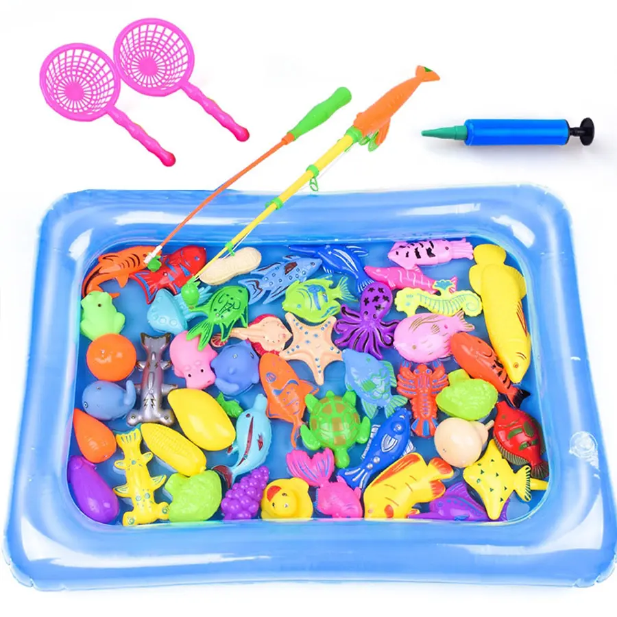 Magnetic Fishing Set-14/16/40pcs set Inflatable Pool, Party Model, Play Games & More - Perfect Summer Outdoor Toy, Random Color