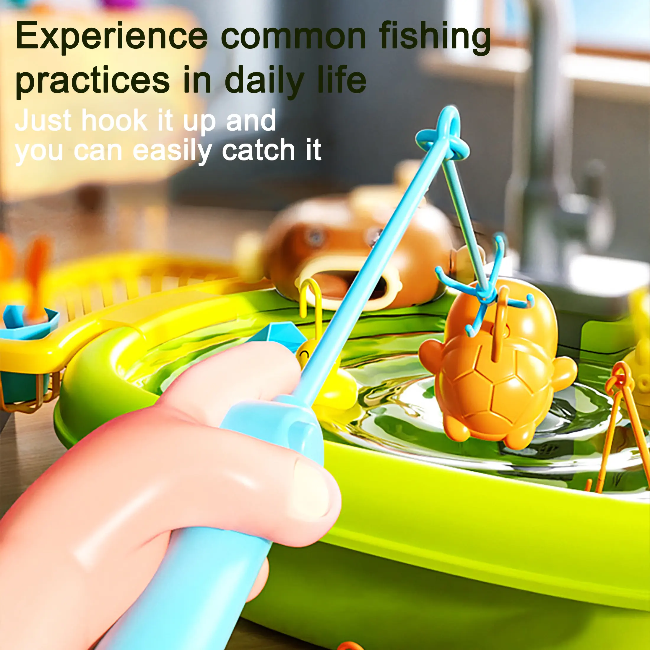 Children's Fishing Toys That Can Spit Bubbles, Kitchen Sink Toy Set, Gift for Kidsren