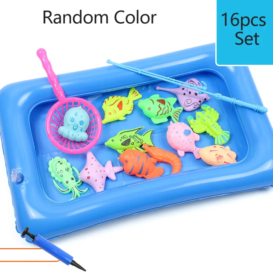 Magnetic Fishing Set-14/16/40pcs set Inflatable Pool, Party Model, Play Games & More - Perfect Summer Outdoor Toy, Random Color