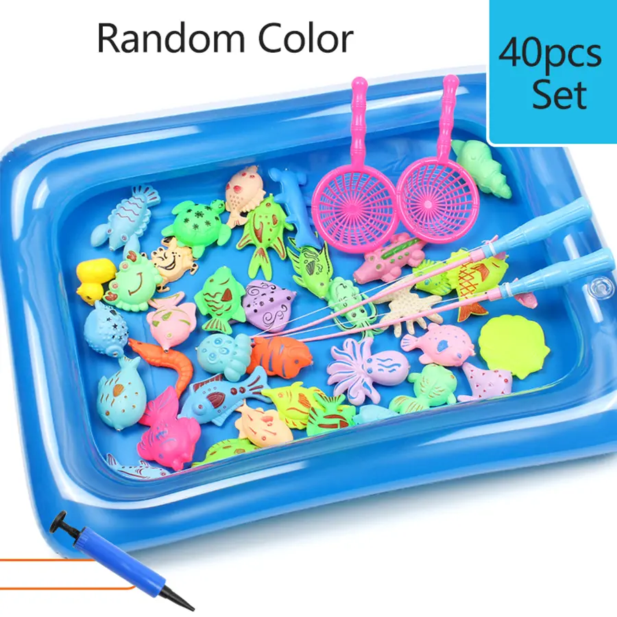 Magnetic Fishing Set-14/16/40pcs set Inflatable Pool, Party Model, Play Games & More - Perfect Summer Outdoor Toy, Random Color