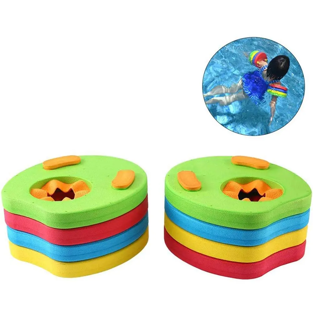 ZK40 4 Pcs Kids Arm Float Discs EVA Swim Float Colorful Discs Armbands Floating Sleeves Buoyancy Circles Rings