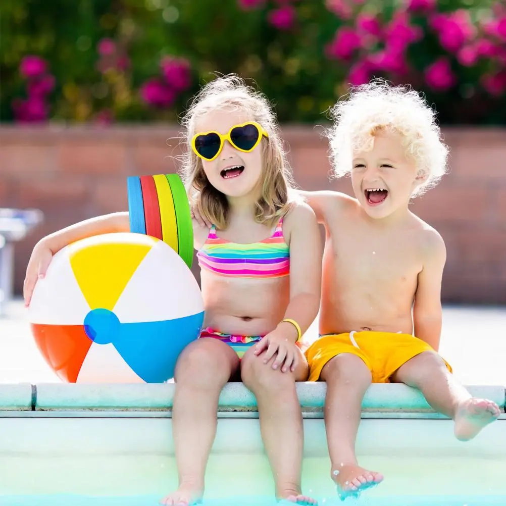 ZK40 4 Pcs Kids Arm Float Discs EVA Swim Float Colorful Discs Armbands Floating Sleeves Buoyancy Circles Rings
