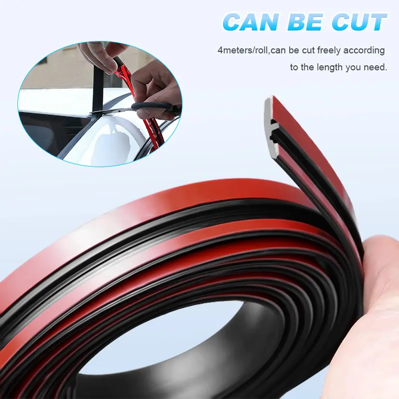 4M Auto Windshield Panel Moulding Seal Strip Sticker Dustproof Rubber Sealing Strip For Car Dashboard Windshield Protector