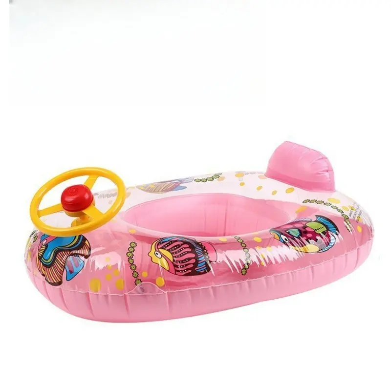 Baby Water Toys Swim Ring with Cartoon Animals Outdoor Pool Inflatable Seat Float Boat Water Play Games Accessories for Kids
