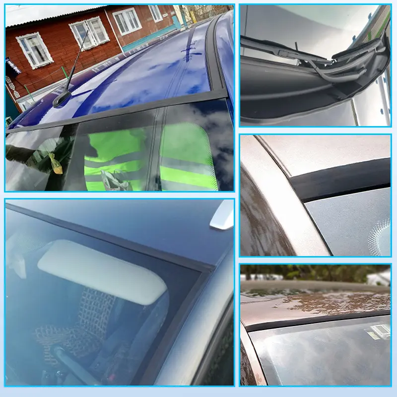 4M Auto Windshield Panel Moulding Seal Strip Sticker Dustproof Rubber Sealing Strip For Car Dashboard Windshield Protector