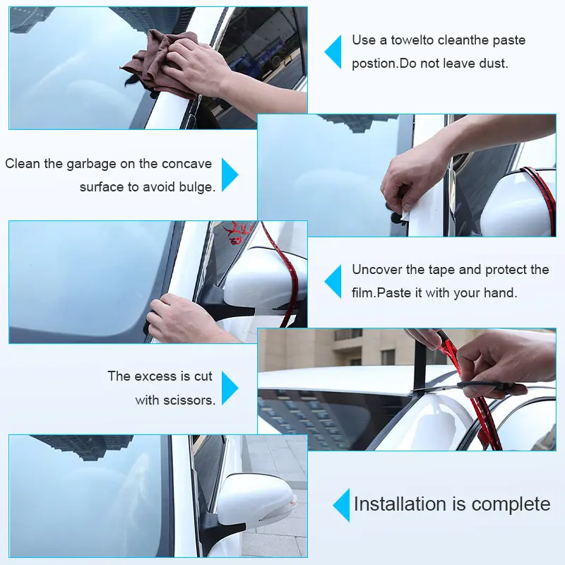 4M Auto Windshield Panel Moulding Seal Strip Sticker Dustproof Rubber Sealing Strip For Car Dashboard Windshield Protector