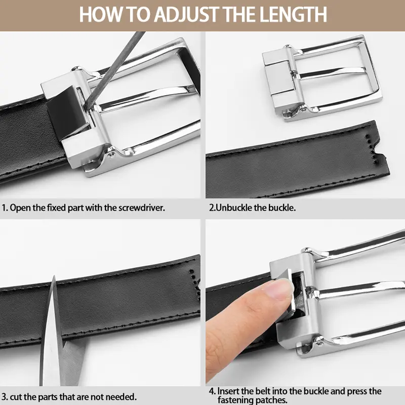 Maikun Men's Silver Pin Buckle Belt Second Layer Of Cowhide Casual Waistband Youth Business Belt