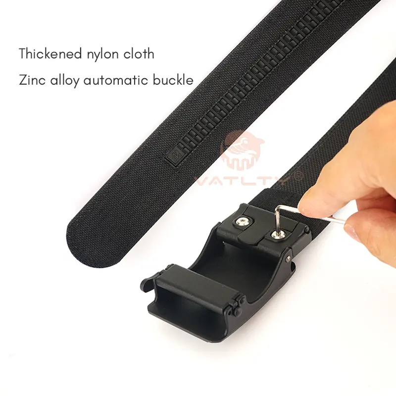 VATLTY New Men's Military Pistol Belt Metal Automatic Buckle Sturdy Nylon Tactical Outdoor Belt IPSC Casual Waistband Male