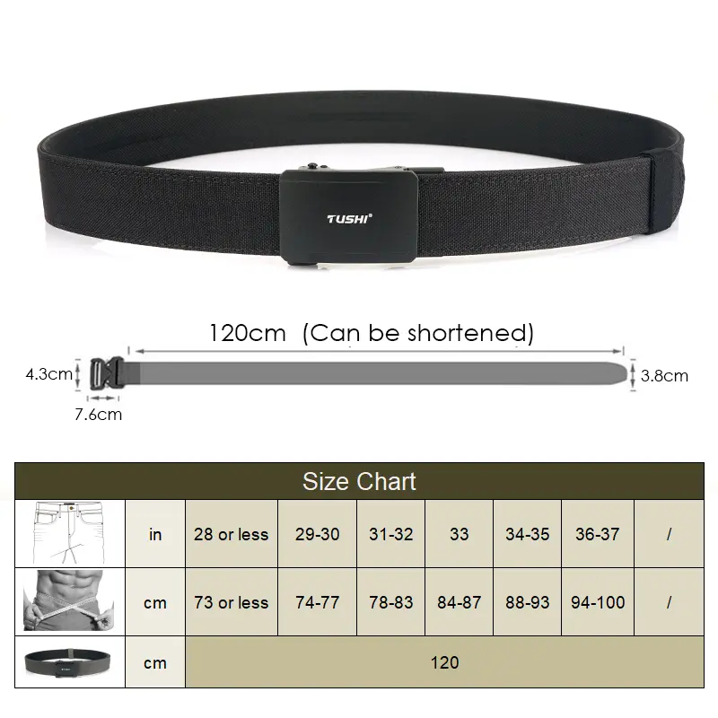 VATLTY New Men's Military Pistol Belt Metal Automatic Buckle Sturdy Nylon Tactical Outdoor Belt IPSC Casual Waistband Male