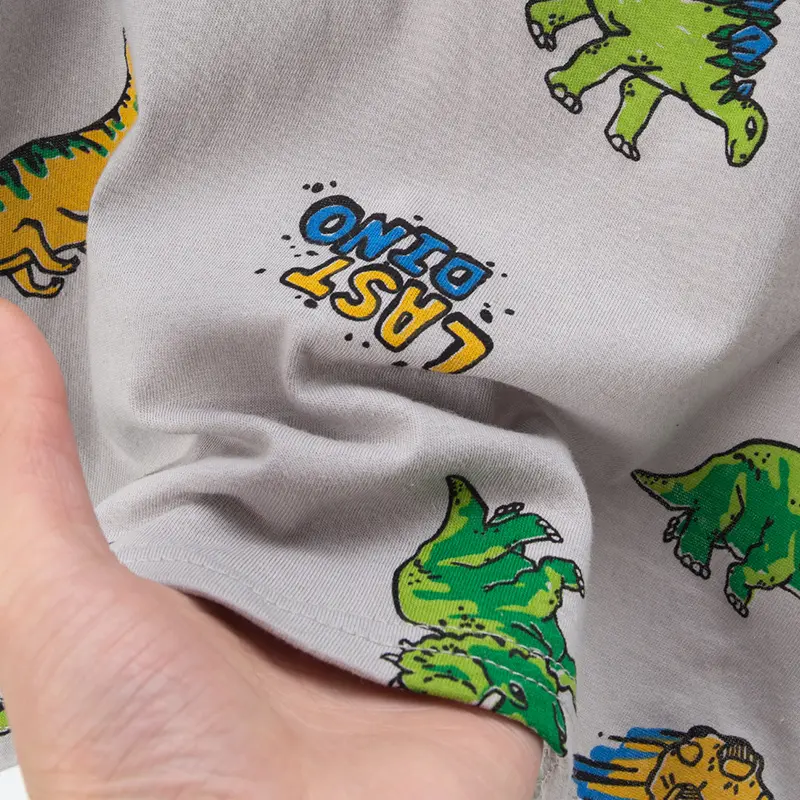 2-piece Children's Summer Cotton Dinosaur Suit Boy Casual Comfortable Round Neck Vest Joker Comfortable Breathable Shorts Girl T