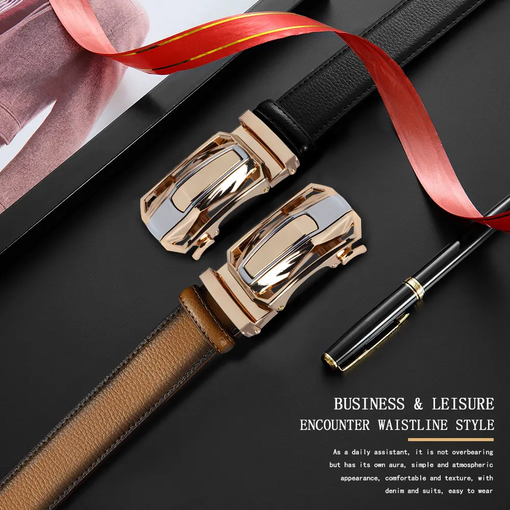 Men's Belt, High-quality Cow Belt, Automatic Belt, Sports Car Brand, Fashionable Automatic Buckle Belt, Black Men's Belt