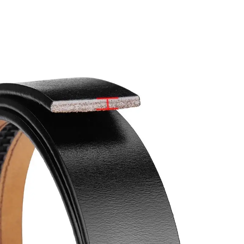 Black Brown Plus Size 130 140 150 Cm No Buckle 3.5 Cm Width Genuine Leather Belt Straps Without Automatic Buckle Waist Belts