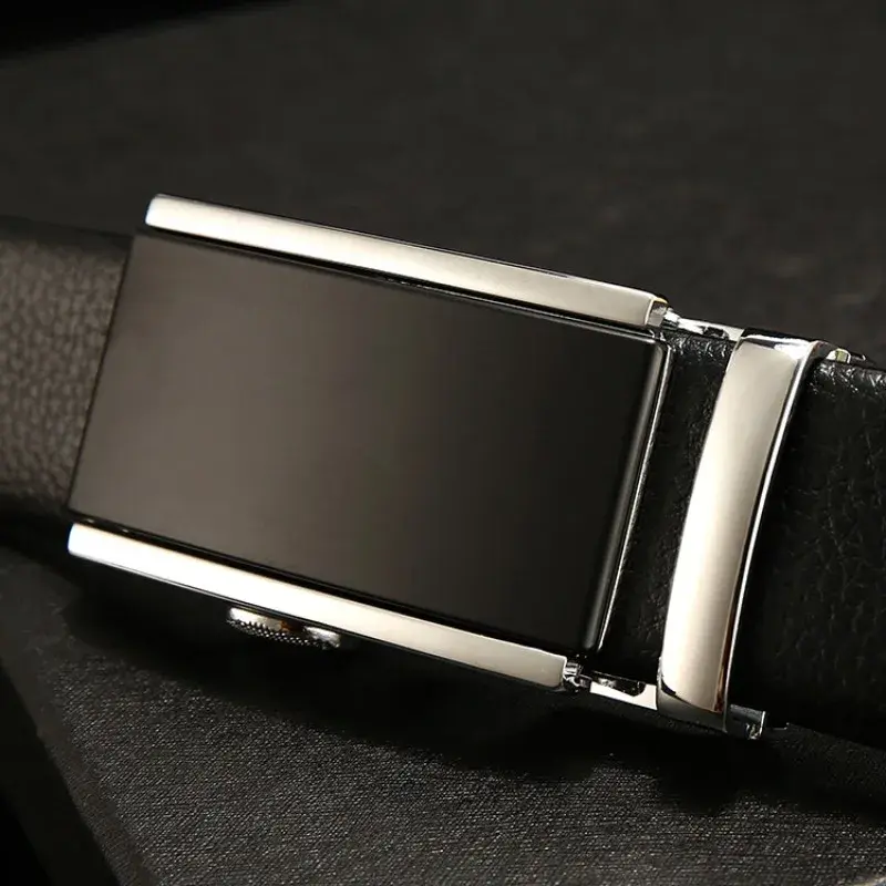 Fashion Automatic Buckle Belt for Business High Quality Male 130 140 150 160 170 cm Plus LONG Large Size Men's PU Leather Belt