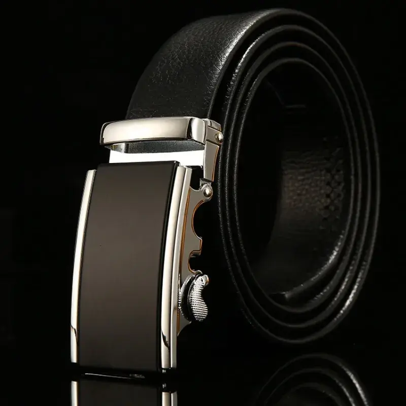 Fashion Automatic Buckle Belt for Business High Quality Male 130 140 150 160 170 cm Plus LONG Large Size Men's PU Leather Belt