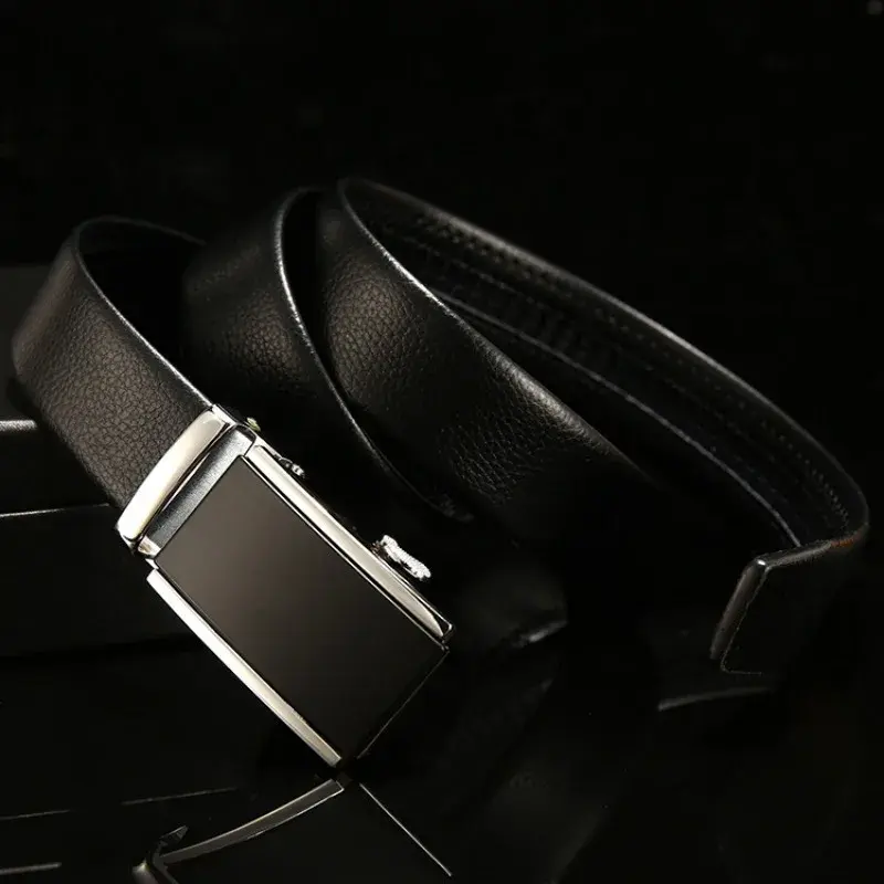 Fashion Automatic Buckle Belt for Business High Quality Male 130 140 150 160 170 cm Plus LONG Large Size Men's PU Leather Belt