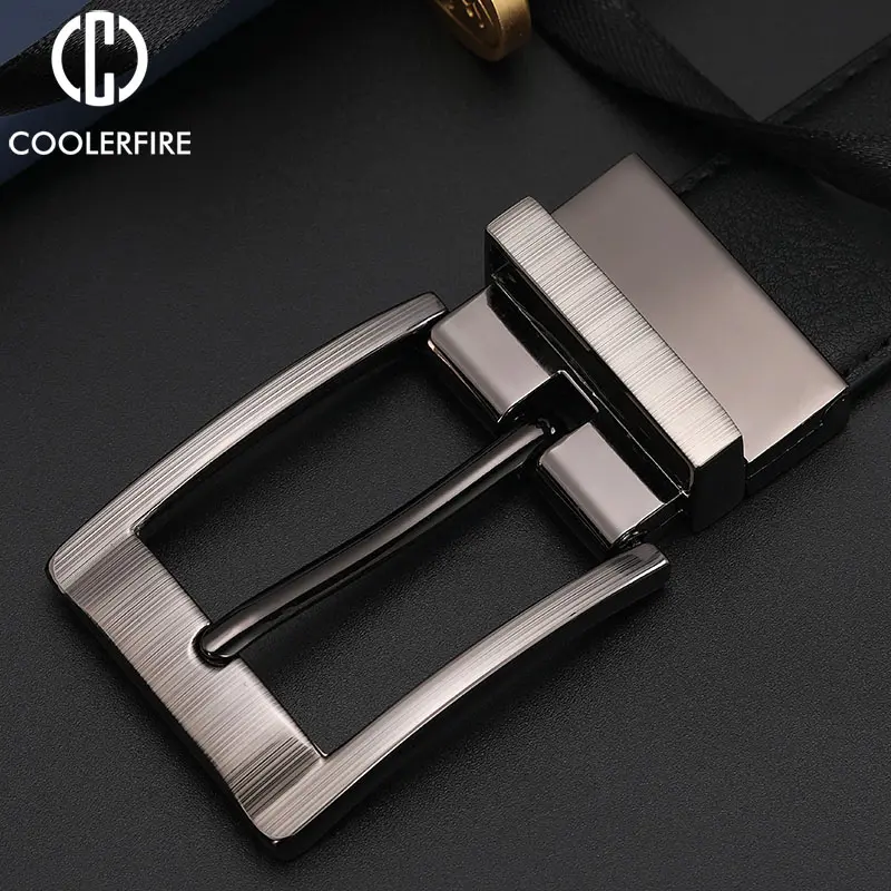 Men Belts Reversible Buckle Leather Brand Luxury Business Fashion Belts for Men Two sides Color Black Brown StrapHQ117