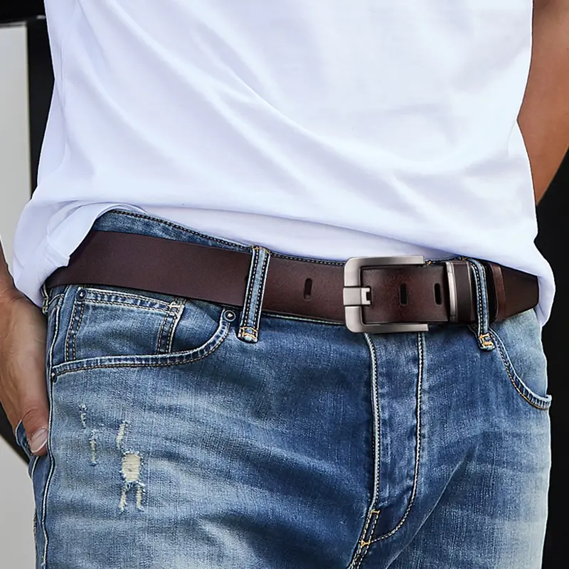 JIFANPAUL New Fashionable Men's Belt Fashionable Metal Alloy Needle Buckle, Adult Luxury Brand Jeans, Business Casual Belt