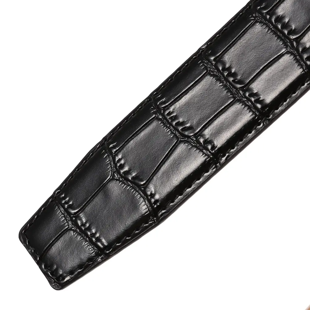 35mm Men's Automatic Buckle Crocodile Pattern Cow Leather Ratchet Belts No Buckle Belt High Quality Genuine Strap Jeans Belt