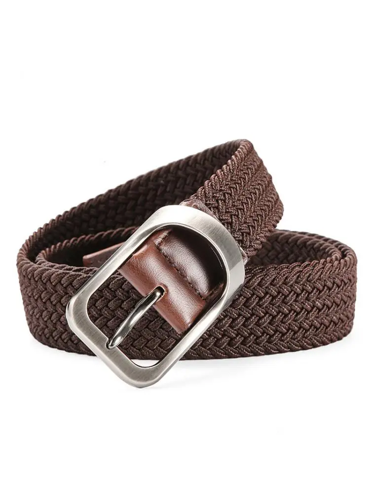 Elastic fabric belt for men and women, elastic buckle, weaving, elastic, wild, simple, elegant, jeans, casual pants 105cm long