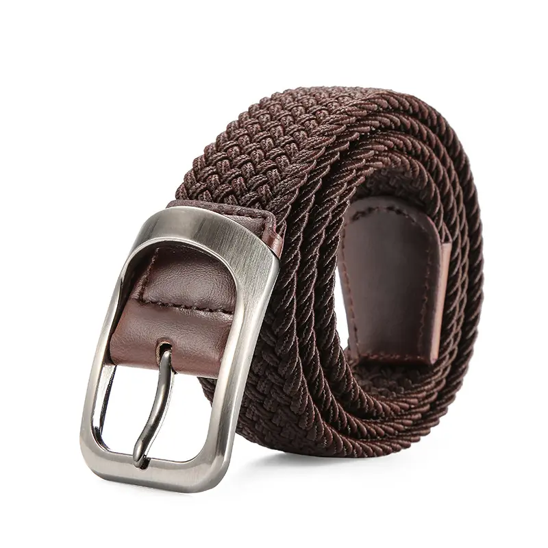 Elastic fabric belt for men and women, elastic buckle, weaving, elastic, wild, simple, elegant, jeans, casual pants 105cm long
