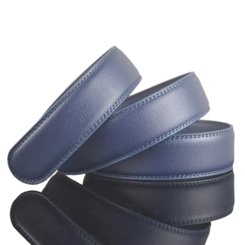 3.5cm Width Genuine Leather Man's Belt Strap Fashionable Designer Leather Belt Men Blue Belt No With Buckle CE3196