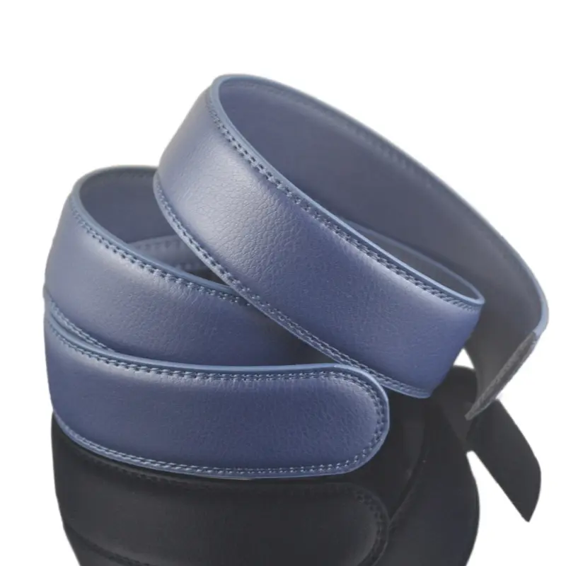 3.5cm Width Genuine Leather Man's Belt Strap Fashionable Designer Leather Belt Men Blue Belt No With Buckle CE3196