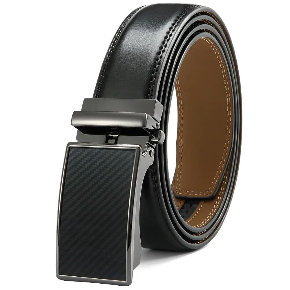 Genuine Leather For Men's High Quality Buckle Jeans Cowskin Casual Belts Business Cowboy Waistband Male Automatic Buckle Strap