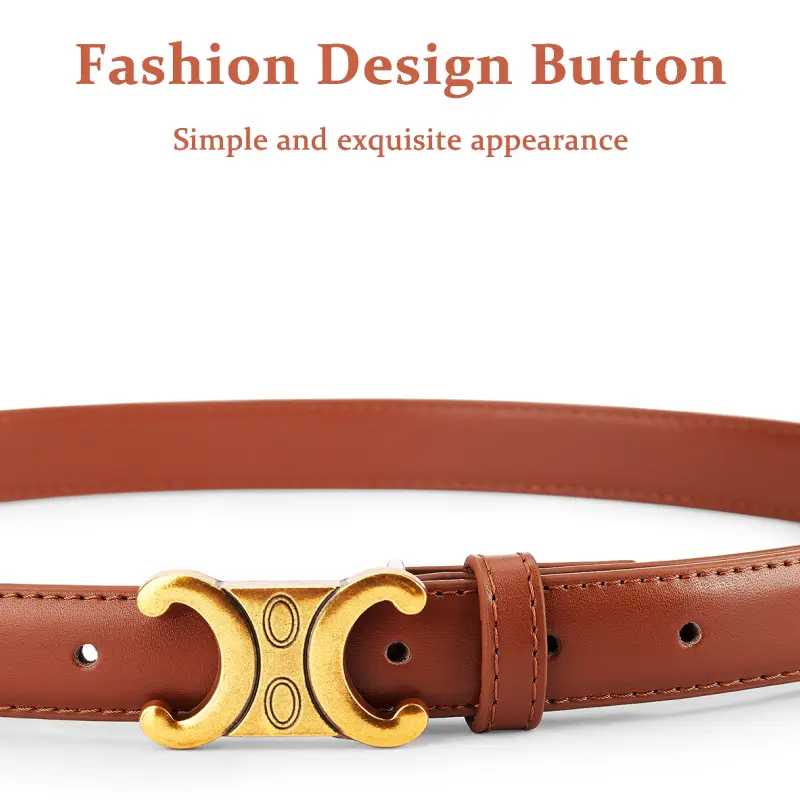 2PCS Fashion Women Genuine Leather Belts High Quality Gold Buckle Best Matching Dress Jeans Belts for women