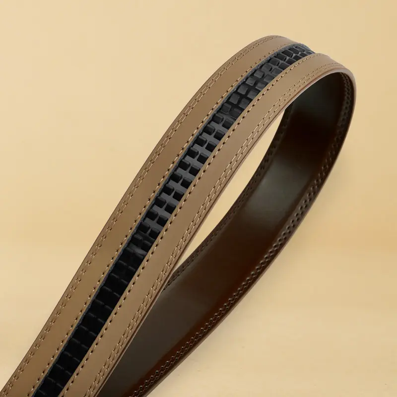 OYIFAN Men's Automatic Belt Brown Ratchet Belt 115cm-145cm Size Fashion Men Genuine Leather Belt Men's Gift