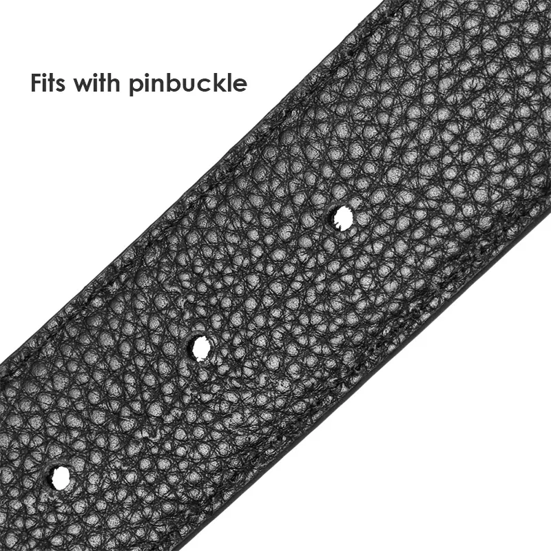 KOLBER Fashion 3.4cm Belt Without Buckle for Men Natural Cowhide 5 Hole Belt Strip 130cm Black Trouser belt Male Waistband