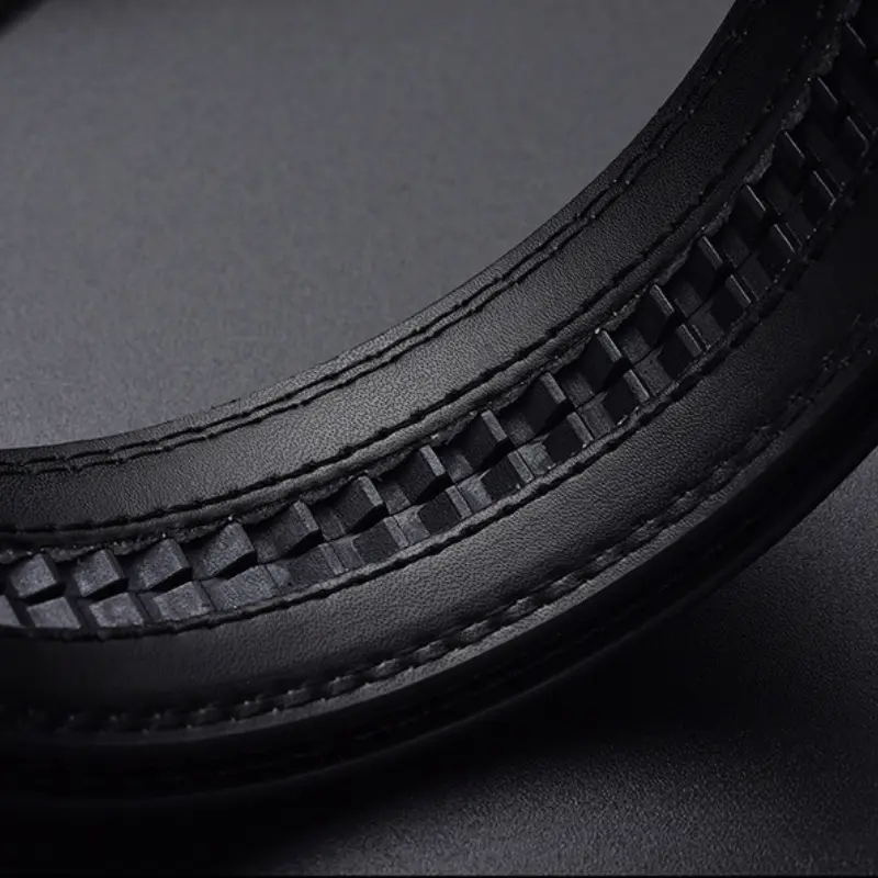 PU Leather Belt for Men, Alloy Automatic Buckle, Adjustable, High-Quality, Business Casual Belts