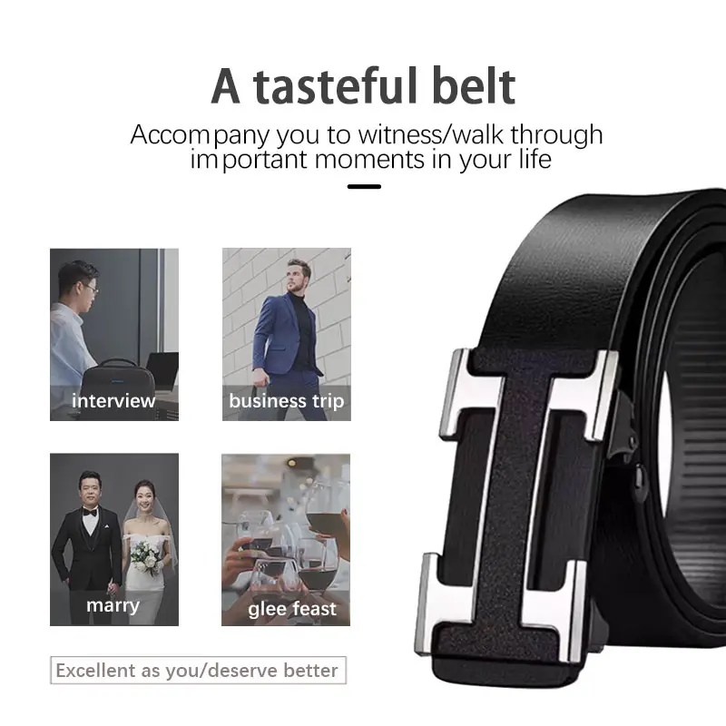 2024 casual famous brand Belt men top quality genuine leather belts for men luxury strap male metal automatic buckle, gift