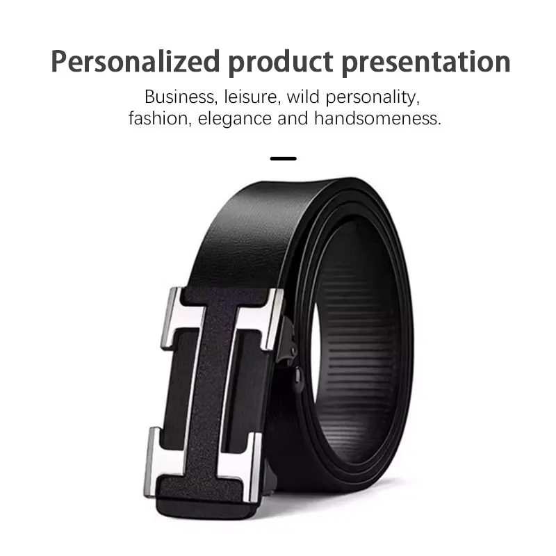 2024 casual famous brand Belt men top quality genuine leather belts for men luxury strap male metal automatic buckle, gift