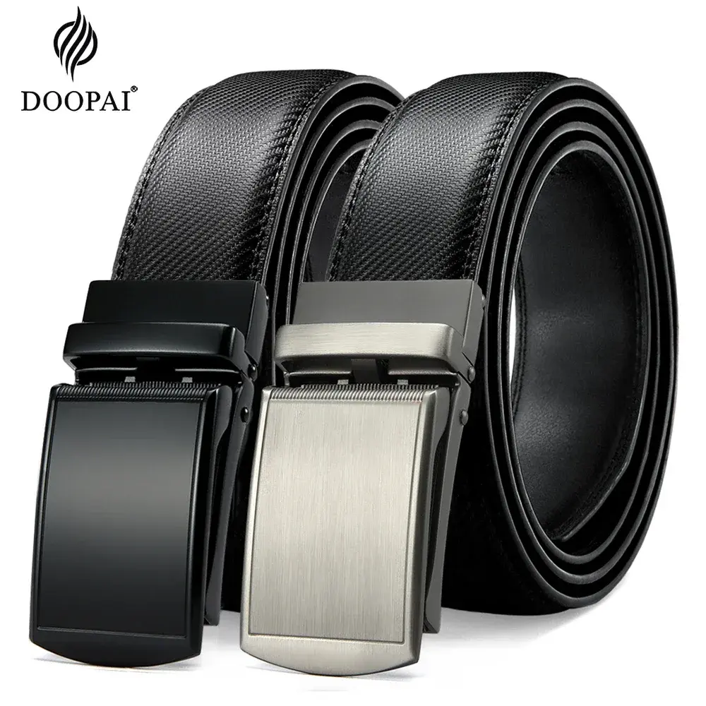 Men Leather Belt High Quality Genuine Leather Alloy Automatic Genuine Leather Fashion Belts Ratchet Belts for Men