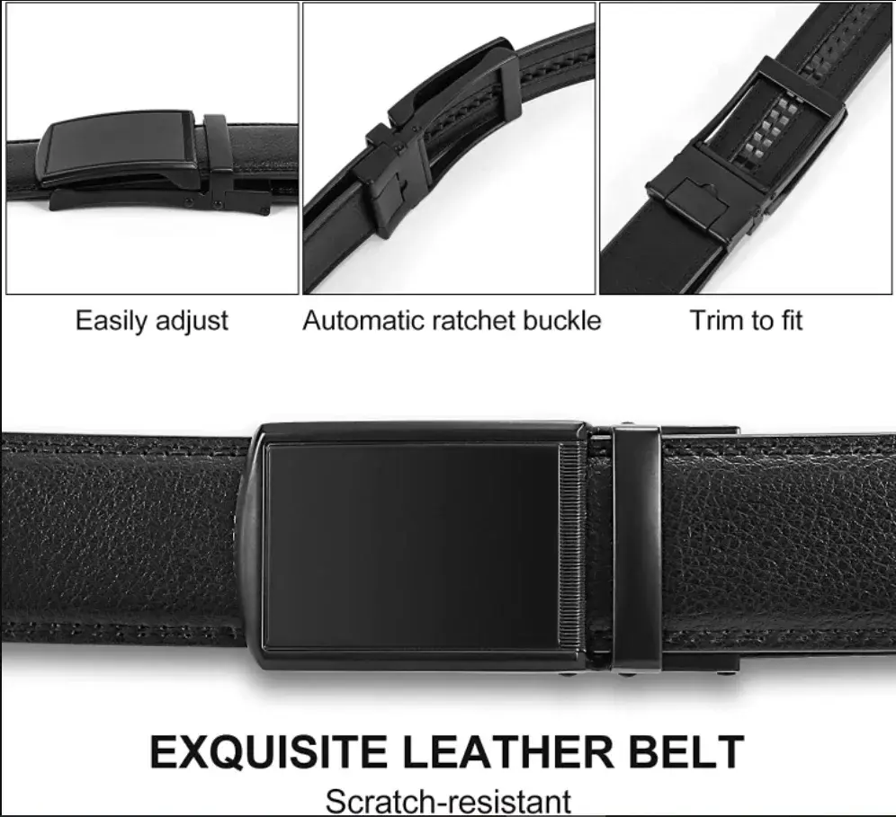 Men Leather Belt High Quality Genuine Leather Alloy Automatic Genuine Leather Fashion Belts Ratchet Belts for Men