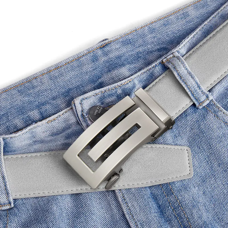 2025 New High Quality Fashion Belt Men's Automatic Buckle 3.5cm Wide Leather Casual Belt Croskin Ceinture Homme