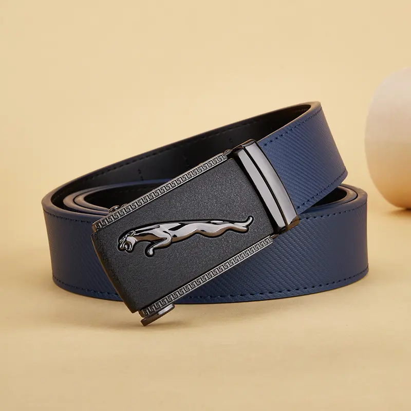 Men's Genuine Leather Belt Black Automatic Belt Length 115-145cm Business Fashion Style Men's Belt