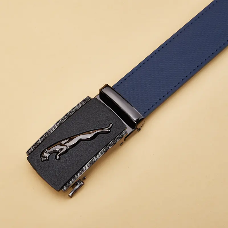 Men's Genuine Leather Belt Black Automatic Belt Length 115-145cm Business Fashion Style Men's Belt