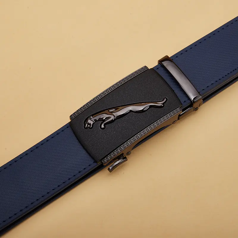 Men's Genuine Leather Belt Black Automatic Belt Length 115-145cm Business Fashion Style Men's Belt