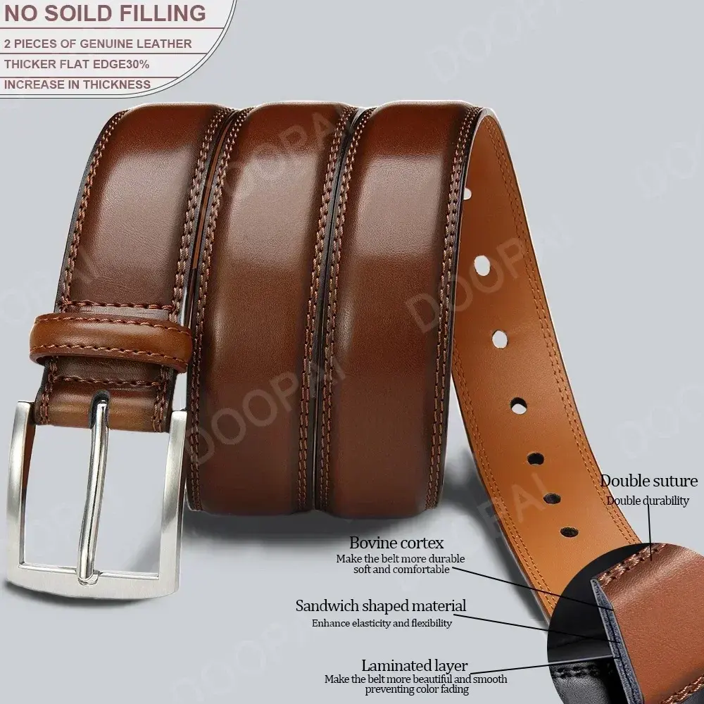 New Men's Leather Belt Needle Buckle Belt Casual Genuine Leather LONG Large Belts Cowhide Men's Belt Plus Size Men Belts